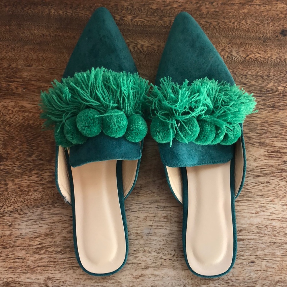 Green mules. Never worn!